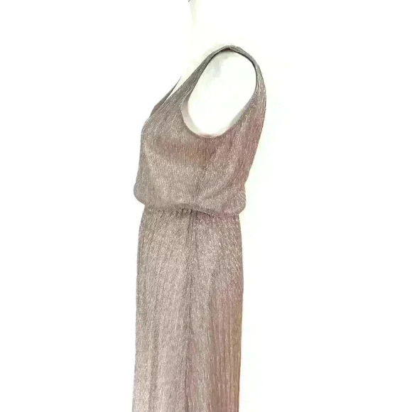 Show Me Your Mumu‎ Kendall Metallic Maxi Dress Shiny Mauve Low Back Size XS - Picture 7 of 11